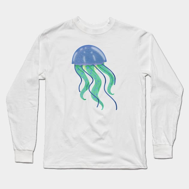 Cool Tone Jellyfish Long Sleeve T-Shirt by Emberpixie